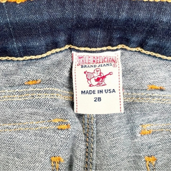 Y2k True Religion Dark Wash Billy Denim Straight Leg Jeans Size 28 - Picture 5 of 8